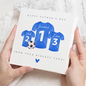 Fathers Day Card for Grandad, Personalised Football Card, Fathers Day Card from Grandchildren, Custom Grandad Card, Football Shirt Card