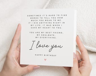 Boyfriend Birthday Card, Birthday Cards For Him, Birthday Card For Boyfriend, Girlfriend Birthday Card, Husband Birthday Card, Partner Card