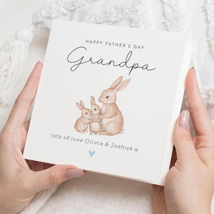 Fathers Day Card for Grandpa, Grandpa Fathers Day Card, Personalised Bunny Card, Cute Fathers Day Card from Grandchildren