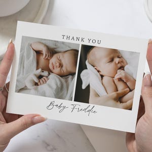 Gepersonaliseerde bedankkaarten New baby, gevouwen bedankkaarten voor baby's, bedankkaarten babyfoto, bedankkaarten voor ansichtkaarten, bedankbriefjes