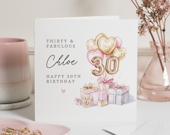 Carte 30e anniversaire ami, carte 30e anniversaire fille, cadeau 30e anniversaire pour femme, carte 30e anniversaire pour soeur, elle, meilleur ami