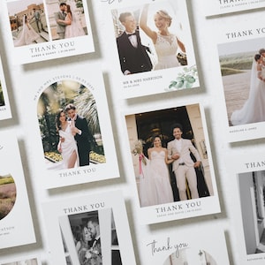 Cartes de remerciement pour mariage personnalisées avec photo, Cartes de remerciement personnalisées pliées, Cartes de remerciement modernes pour mariage, Cartes de remerciement pour mariage image 5