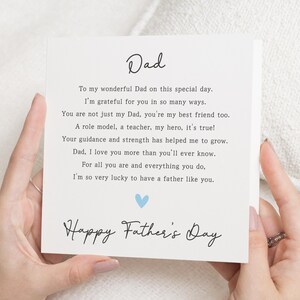 Fathers Day Card, Fathers Day Card from Daughter, Dad Fathers Day Card, Card for Dad, Personalised Fathers Day Card, Heart Card for Dad
