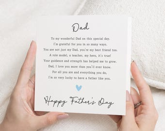 Vatertagskarte, Vatertagskarte von der Tochter, Vatertagskarte für Papa, Karte für Papa, personalisierte Vatertagskarte, Herzkarte für Papa