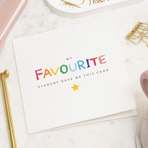 Cartão de agradecimento engraçado para professor, Cartão de agradecimento para aluno favorito para professor, Cartão de professor personalizado, Cartão de fim de aula para professor, Presente