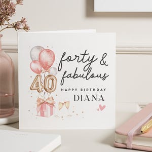 40. Geburtstagskarte für Frauen, 40. Frau Karte, 40. Geburtstagskarte Freund, personalisierte 40. Geburtstagskarte, alles Gute zum Geburtstag 40 Karte, für Sie