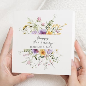 Biglietto d'auguri per anniversario, biglietto d'auguri personalizzato per anniversario, biglietto d'auguri floreale per anniversario, biglietto d'auguri per coppia, biglietto d'auguri per anniversario di matrimonio