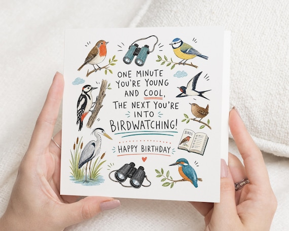 Birdwatching Birthday Card, Funny Birthday Card for Him, Bird Birthday Card, Nature Lover Birthday Card, Bird Watcher Birthday Card