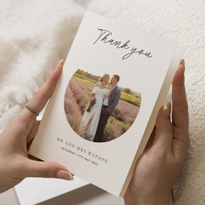 Minimalistische Hochzeit Dankeskarten mit Foto, personalisierte Dankeskarten Hochzeit, bearbeitbare Dankeskarte, Postkarte Dankeskarte Hochzeit