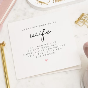 Cartão de aniversário da esposa, cartão de aniversário para esposa, cartão de aniversário romântico para esposa, presente de aniversário para esposa, cartão de aniversário personalizado para esposa, cartão fofo para esposa
