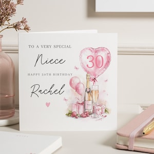 Carte 30e anniversaire nièce, carte 30e anniversaire nièce, ami cadeau 30e anniversaire, fille, carte trentième anniversaire pour soeur, pour elle