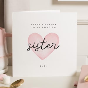 Biglietto di compleanno per sorella, biglietto di auguri per sorella, regalo di compleanno per sorella, biglietti di compleanno per sorella, regalo per il compleanno delle sorelle, biglietti per sorelle