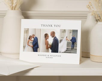 Personalised Wedding Thank You Card, Photo Wedding Thank You Card, Folded Wedding Thank You Card, Wedding Thank You Cards