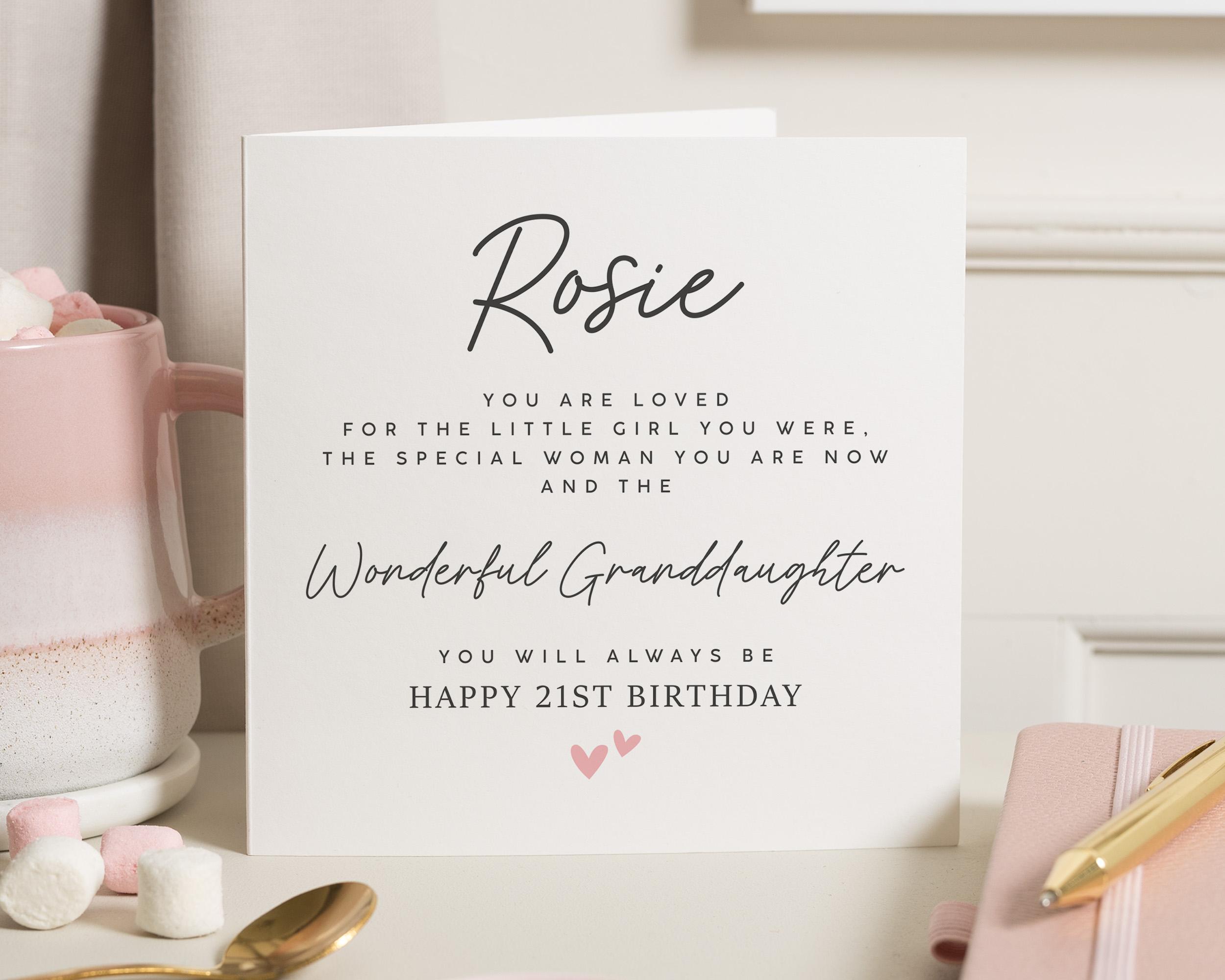 Personalised 21st Birthday Card Granddaughter, Granddaughter 21st Birthday Card, Birthday Gift For Granddaughter, 21st Birthday Card For Her