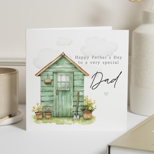 Biglietto di auguri per la festa del papà, biglietto speciale per la festa del papà, biglietto per il capanno degli attrezzi, biglietto per la festa del papà da parte della figlia, biglietto per la festa del papà da parte del figlio