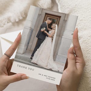 Personalisierte Dankeskarten Hochzeit, Hochzeits-Danksagungskarten mit Foto, gefaltete Dankeskarten, Postkarte Dankeskarten für die Hochzeit