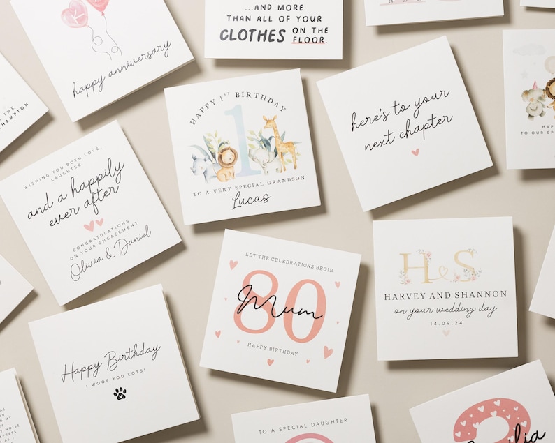 Carte d'anniversaire pour elle, carte d'anniversaire personnalisée, carte d'anniversaire florale, carte d'anniversaire pour femme, carte d'anniversaire pour amie, jolie carte image 7