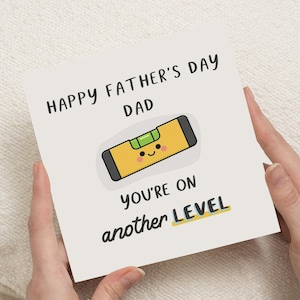 Fathers Day Card for Dad, Funny Fathers Day Card, Dad Card, Fathers Day Card from Kids, Cute Fathers Day Card, Level Pun Card