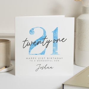 Carte d'anniversaire fils 21e, 21e anniversaire, cartes joyeux anniversaire fils, cadeau d'anniversaire fils adulte, cartes d'anniversaire pour lui, cartes fils