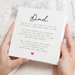 Dad Birthday Card, Birthday Card for Dad, Fathers Day Card, Card for Him, Personalised Dad Card, Poem Card for Dad, Card from Daughter