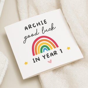 Cadeau premier jour d'école primaire, carte de chance pour la première année, carte de chance pour la première journée d'école, carte de joyeux premier jour d'école, carte d'école pour bébés