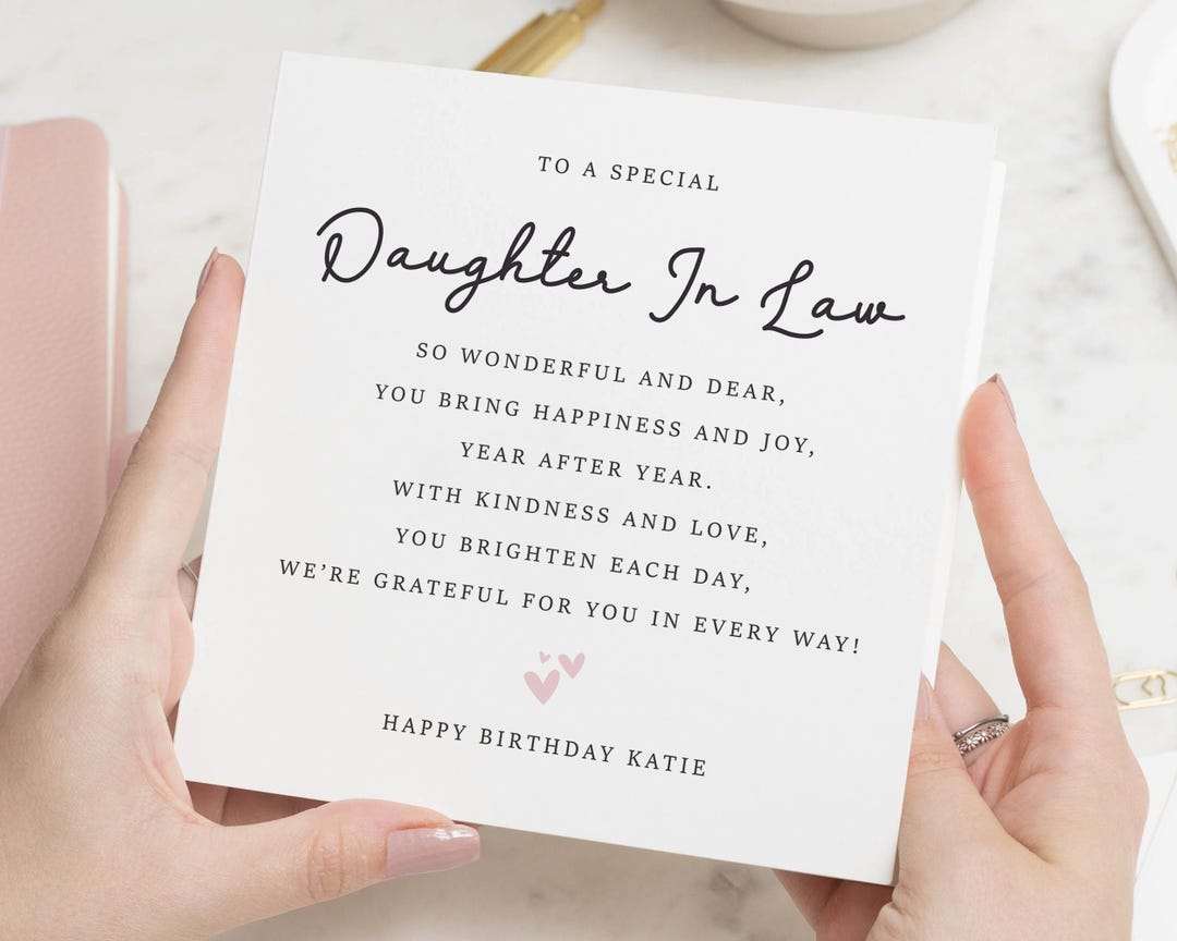 Daughter in Law Birthday Card for Her, Special Daughter-in-law Birthday
