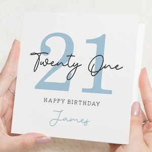 Carte personnalisée 21e anniversaire pour lui, carte spéciale 21e anniversaire, cadeau d'anniversaire pour fils, cadeau d'anniversaire pour ami, carte 21e petit-fils