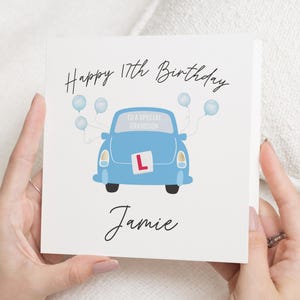 Carte du 17e anniversaire pour petit-fils, carte d'anniversaire spéciale petit-fils, carte d'anniversaire personnalisée pour lui, carte d'anniversaire de voiture