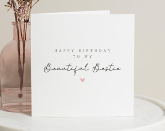 Verjaardagskaart voor beste vriend, verjaardagskaart beste vriend, verjaardagskaart voor haar, mooie bestiekaart, eenvoudige leuke vriendschapskaart