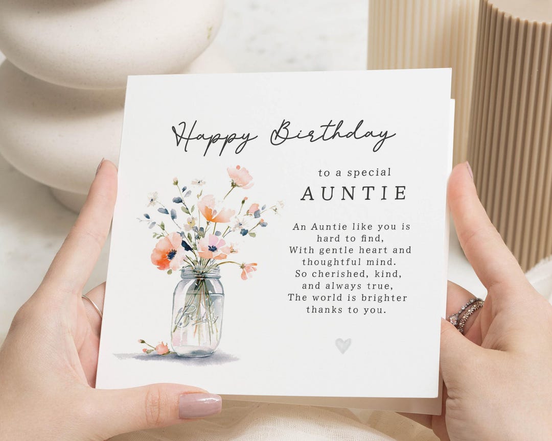 Birthday Card for Auntie, Auntie Birthday Card, Birthday Card for Her ...