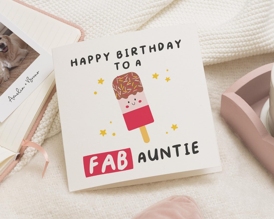 Fab Auntie Birthday Card, Personalised Birthday Card for Auntie ...