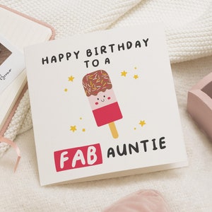 Tarjeta de cumpleaños fabulosa para tía, tarjeta de cumpleaños personalizada para tía, tarjeta de cumpleaños especial para tía, regalo de cumpleaños para tía, para ella, linda tarjeta para tía