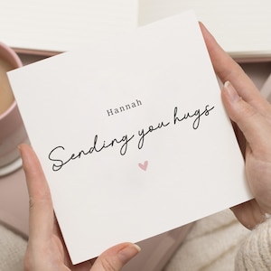 Carte pour vous envoyer des câlins, Cartes Je pense à vous, Carte de sympathie, Carte pour un ami en deuil, Cadeau de sympathie, Carte de condoléances, Cadeau pense à vous
