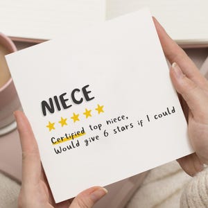 Carte d'anniversaire pour nièce, carte d'anniversaire nièce drôle, carte nièce, carte d'anniversaire pour elle, jolie carte d'anniversaire, carte personnalisée nièce