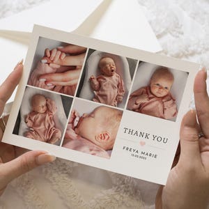 Cartes de remerciement avec photo pour bébé fille, jolies cartes de remerciement pour bébé, cartes de remerciement personnalisées pour bébé fille, carte postale de bébé garçon, carte de remerciement