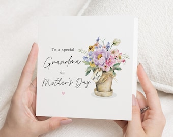 Floral Grandma Mothers Day Card, Flower Mother's Day Cards For Grandma, Happy Mother's Day Grandma, Mother's Day Grandma Card, For Nan, Nana