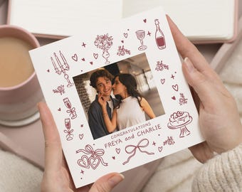 Engagement Card, Congratulations Card for Couple, Personalised Photo Card, Wedding Congratulations Card, New Couple Card