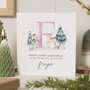 Tochter erste Weihnachtskarte, Tochter 1. Weihnachtskarte, erste Weihnachtskarte für Tochter von den Eltern, Baby erste Weihnachtskarte