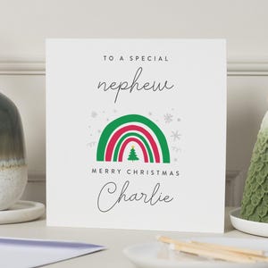 Kerstkaart voor neef, neef kerstkaart, neef eerste kerstkaart, neef kerstkaart, vrolijk kerstfeest neef, kerstcadeau neef