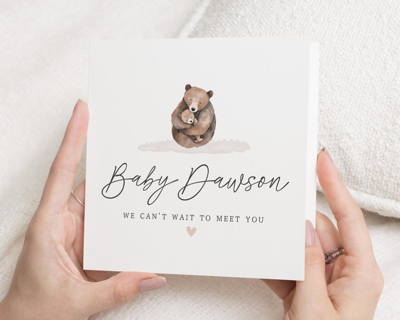 Carte baby shower, Nous avons hâte de vous rencontrer, Cadeaux baby shower, Cadeaux baby shower, Carte grossesse, Future maman, Carte baby shower personnalisée image 1