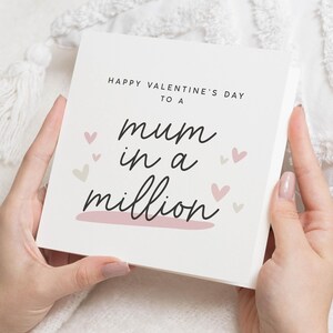 Moeder Valentijnskaart, Valentijnskaart voor moeder, moeder Valentijnskaart, Valentijnscadeau voor mama, Happy Valentine's Mummy Gift, Mum In A Million