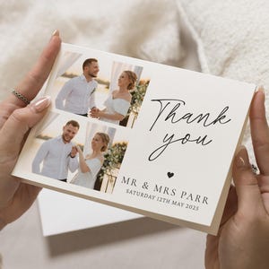 Hochzeitsfotopostkarten, personalisierte gefaltetes Hochzeitsfoto-Dankeskarten, moderne Dankeskarten Hochzeit, einfache Dankeskarten Hochzeit