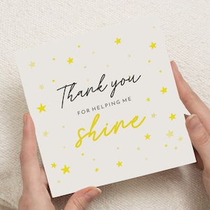 Carte de remerciement, carte de remerciement pour professeur, carte de remerciement pour elle, carte de remerciement pour lui, carte de remerciement étoile, carte de remerciement mignonne