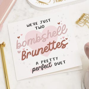 Galentines Tageskarte, Brünett Beste Freunde, Galentines Karte für den Besten Freund, Galentines Geschenk, Freund Galentines Karte, Bestie Karte
