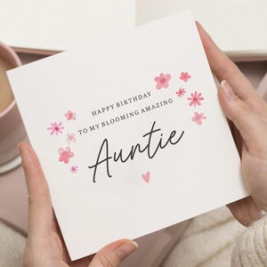 Tarjeta de cumpleaños para tía, tía encantadora y floreciente, tarjeta de cumpleaños para tía, tarjeta de cumpleaños para tía, regalo de cumpleaños para tía, para ella, linda tarjeta para tía