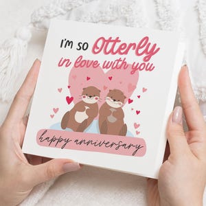 Cartão de aniversário de lontra, cartão de aniversário para ele, presentes de aniversário para namorado, cartões de aniversário para marido, presentes para ela, presente para namorada