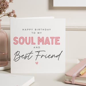 Âme soeur et meilleur ami, carte d'anniversaire petit ami, carte d'anniversaire mari pour lui, carte d'anniversaire pour petit ami, carte d'anniversaire pour elle