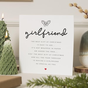 Carte de Noël pour petite amie, carte de Noël petite amie, cartes de joyeux Noël pour petite amie, cadeau de Noël petite amie, carte pour elle