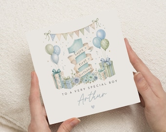 1st Birthday Card for Boy, First Birthday Card, Personalised Birthday Card for Boy, 1st Birthday Card for Son, Grandson, Nephew