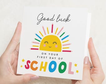 Happy First Day Of School Card, Good Luck 1st Day Of School Gift, Back To School Good Luck, Happy 1st Day Starting School, Primary School